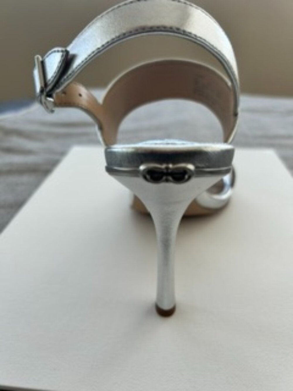 COACH Metallic Silver Heeled Sandals – Size 8 - Picture 8 of 16